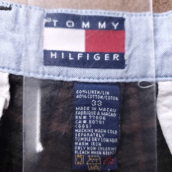 Tommy Hilfiger Pants Men 33 Plaid Straight Leg Pleated Waist Preppy Retro VTG - Picture 9 of 10